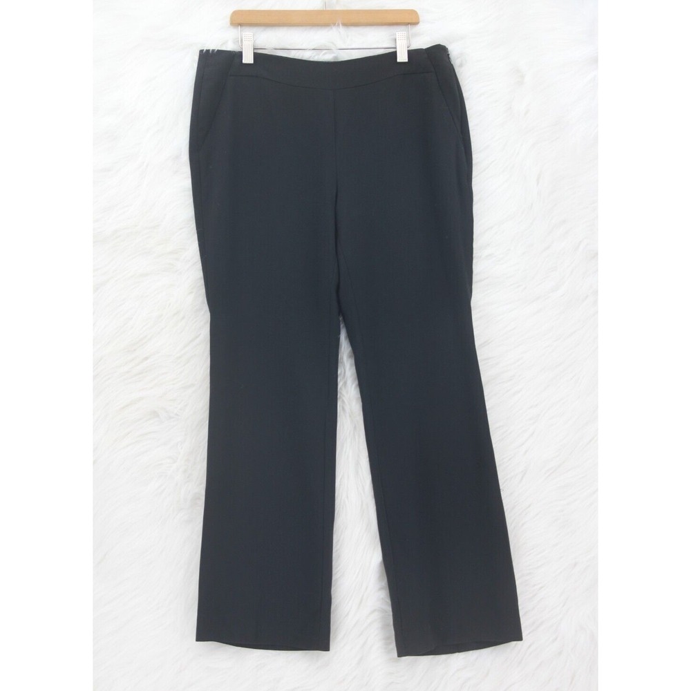 Chico's Pants Women's Sz 0 Short Black Straight Let Side Zip Lightweight Classic